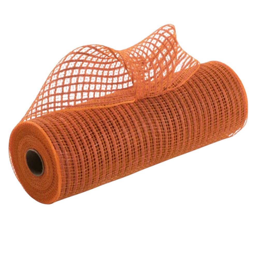 Deco Poly Mesh Ribbon Rust Orange 10in x30ft Craft Halloween Wreath Bow Roll New